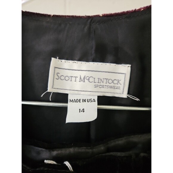 VTG Scott McClintock Velvet Jacket Skirt Set Black Gold Evening New Old Stock - Picture 3 of 16